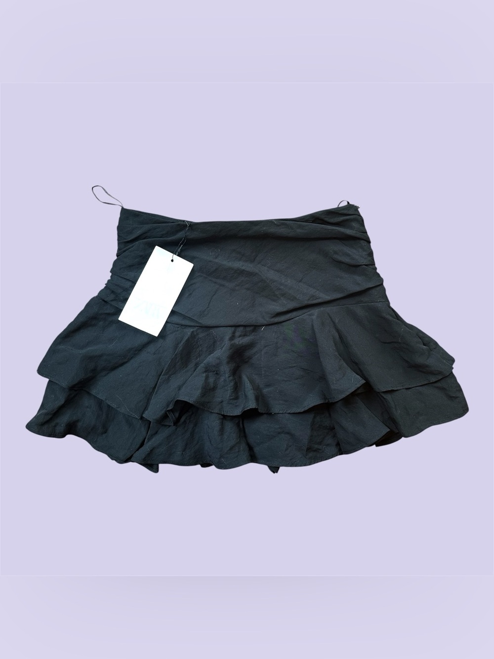 NWT Zara black ruffle mini skort
